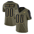 Elroe Custom P.Eagles Olive Salute To Service Limited Game Any Name & Numbers Stitched Jerseys