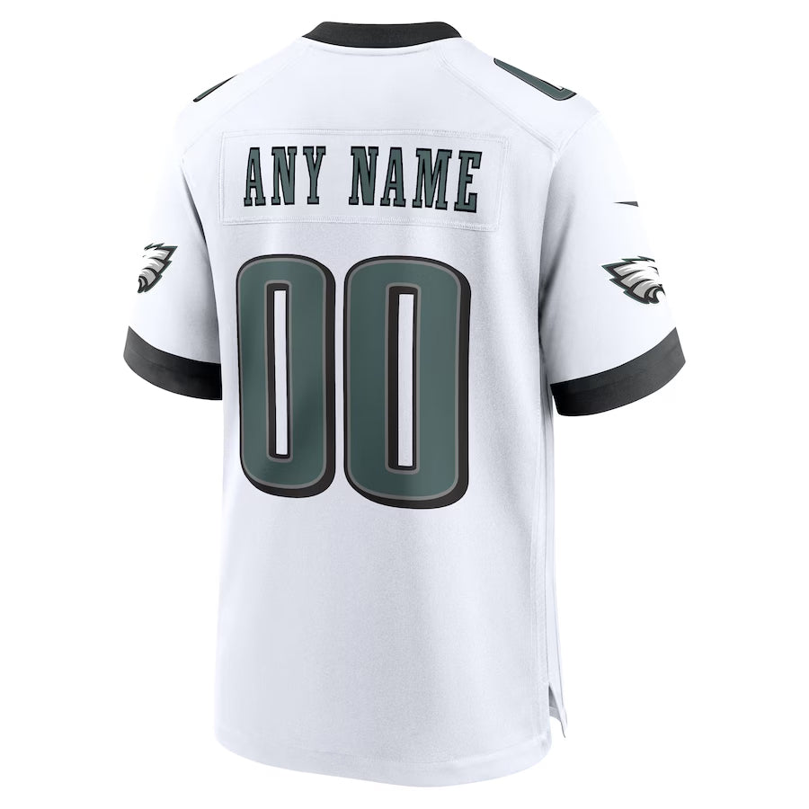 Elroe Custom P.Eagles White Stitched Home Game Stitched Jerseys