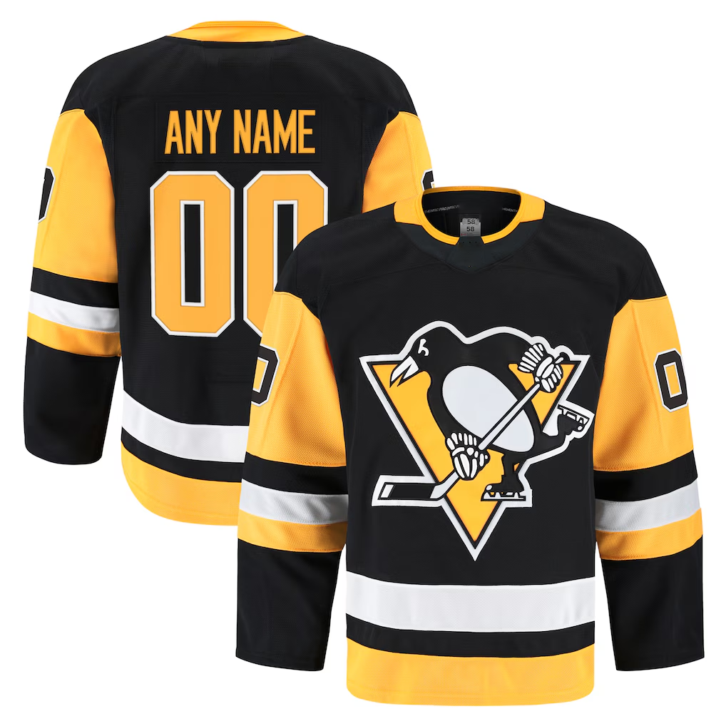 Elroe Custom P.Penguins Black Home Authentic Pro Jerseys