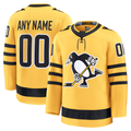 Elroe Custom P.Penguins Gold Alternate Premium Jerseys