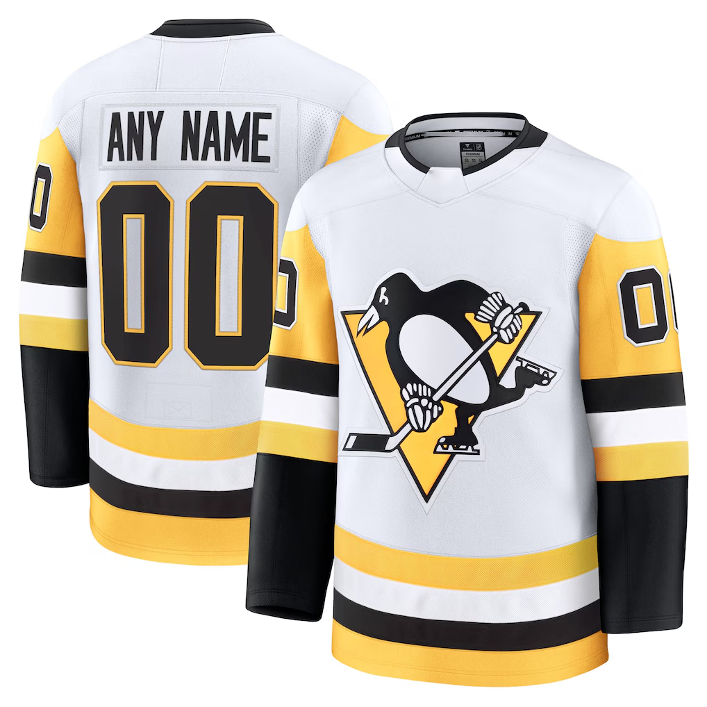 Elroe Custom P.Penguins White Away Premium Jerseys