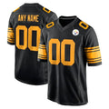 Elroe Custom P.Steelers Black Color Rush Home Game Any Name & Numbers Stitched Jerseys