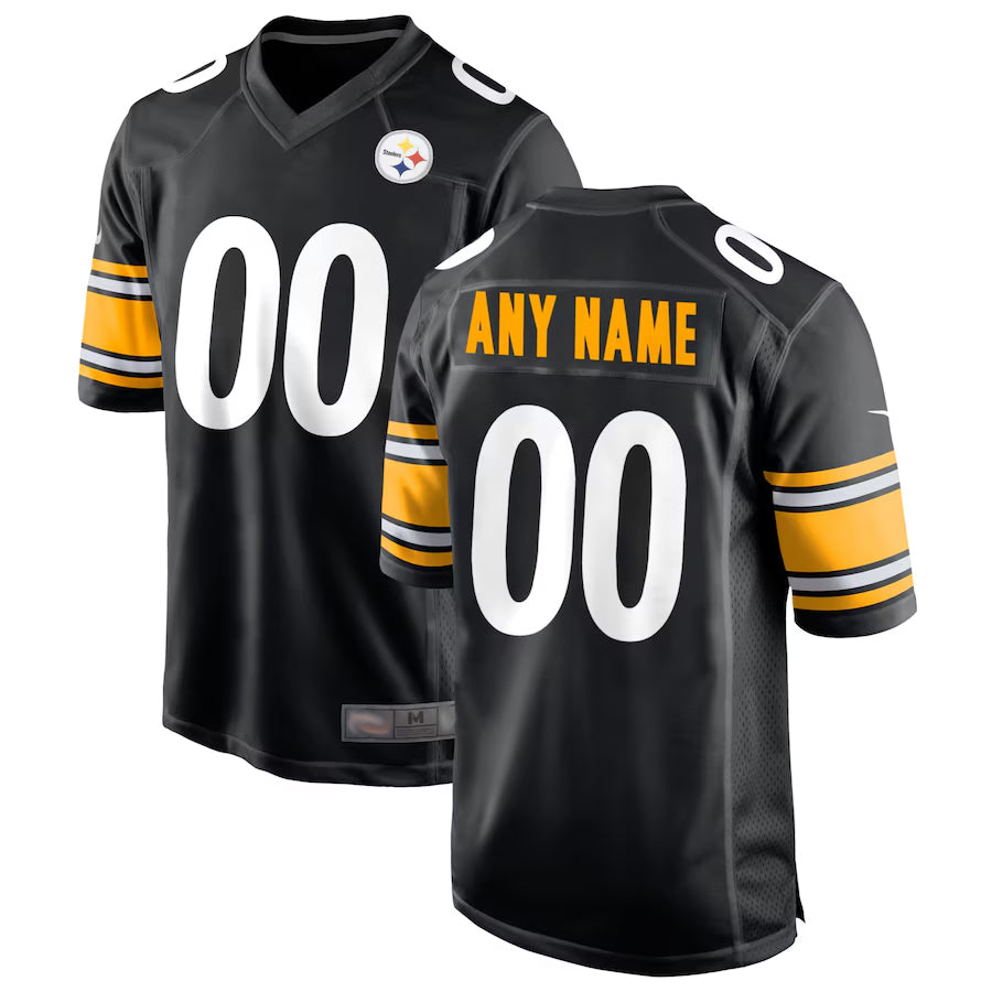 Elroe Custom P.Steelers Black Home Game Stitched Jerseys