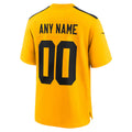 Elroe Custom P.Steelers Gold Alternate Game Stitched Jerseys