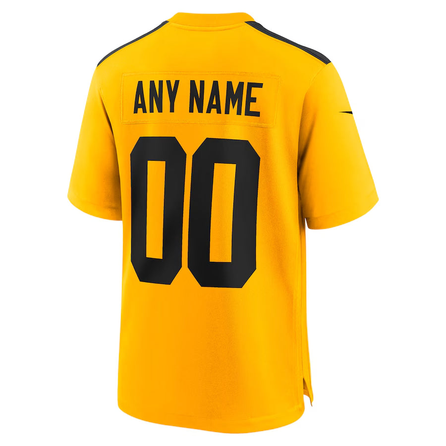 Elroe Custom P.Steelers Gold Alternate Game Stitched Jerseys