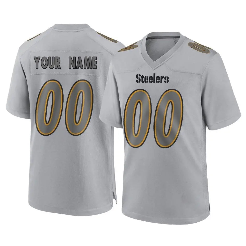 Elroe Custom P.Steelers Gray Atmosphere Fashion Home Game Any Name & Numbers Stitched Jerseys