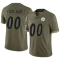 Elroe Custom P.Steelers Salute To Service Limited Olive Stitched Jerseys