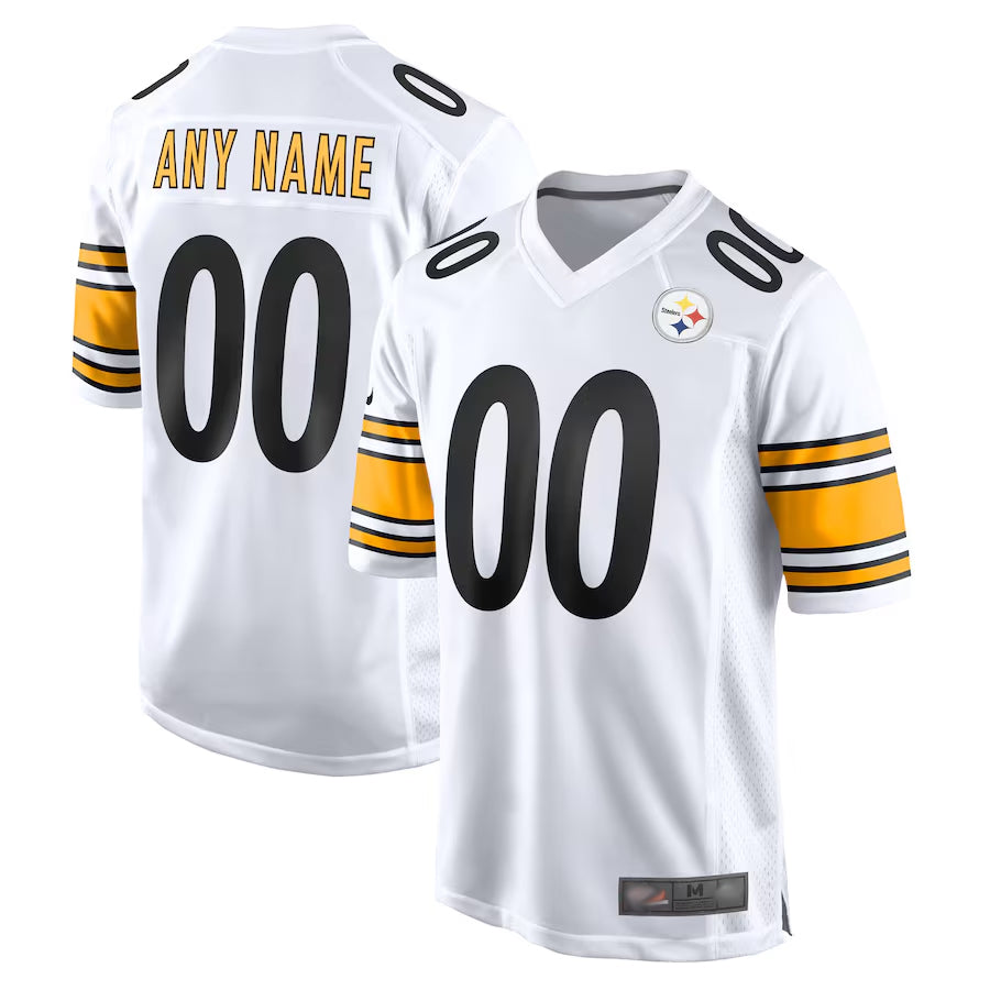 Elroe Custom P.Steelers White Home Game Stitched Jerseys