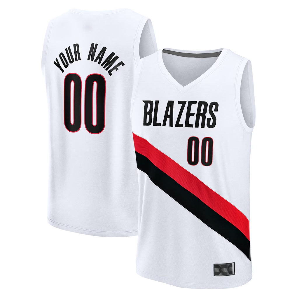 Elroe Custom PT.Blazers Fanatics White Fast Break Replica Jerseys - Association Edition