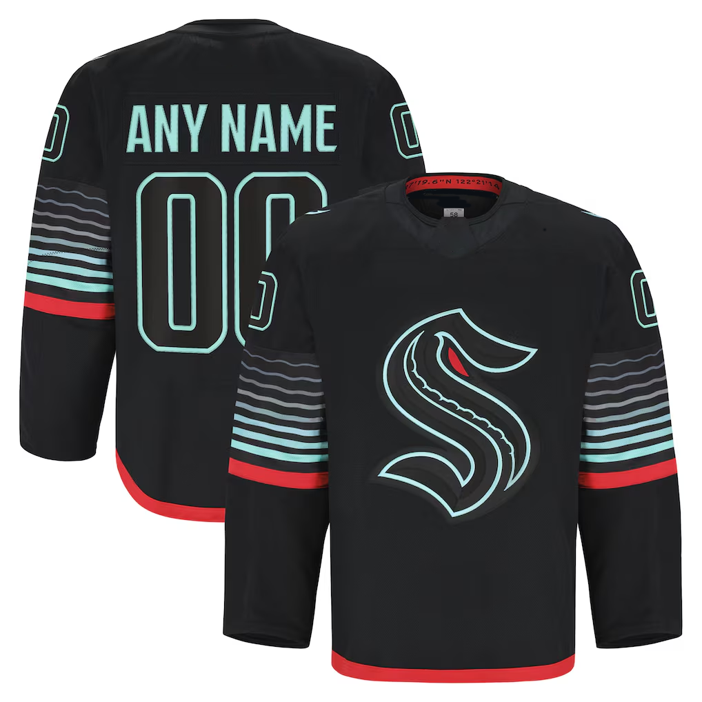 Elroe Custom S.Kraken Black Alternate Authentic Pro Jerseys