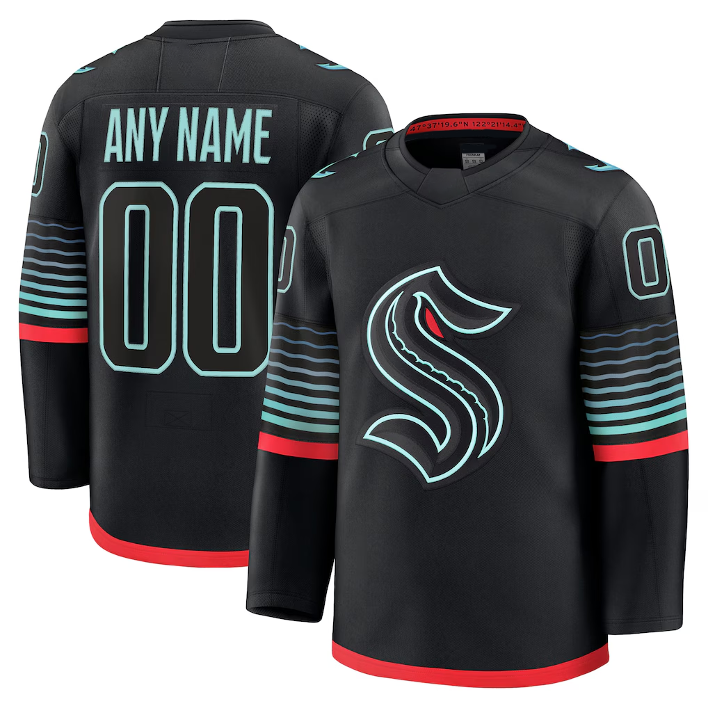 Elroe Custom S.Kraken Black Alternate Premium Jerseys