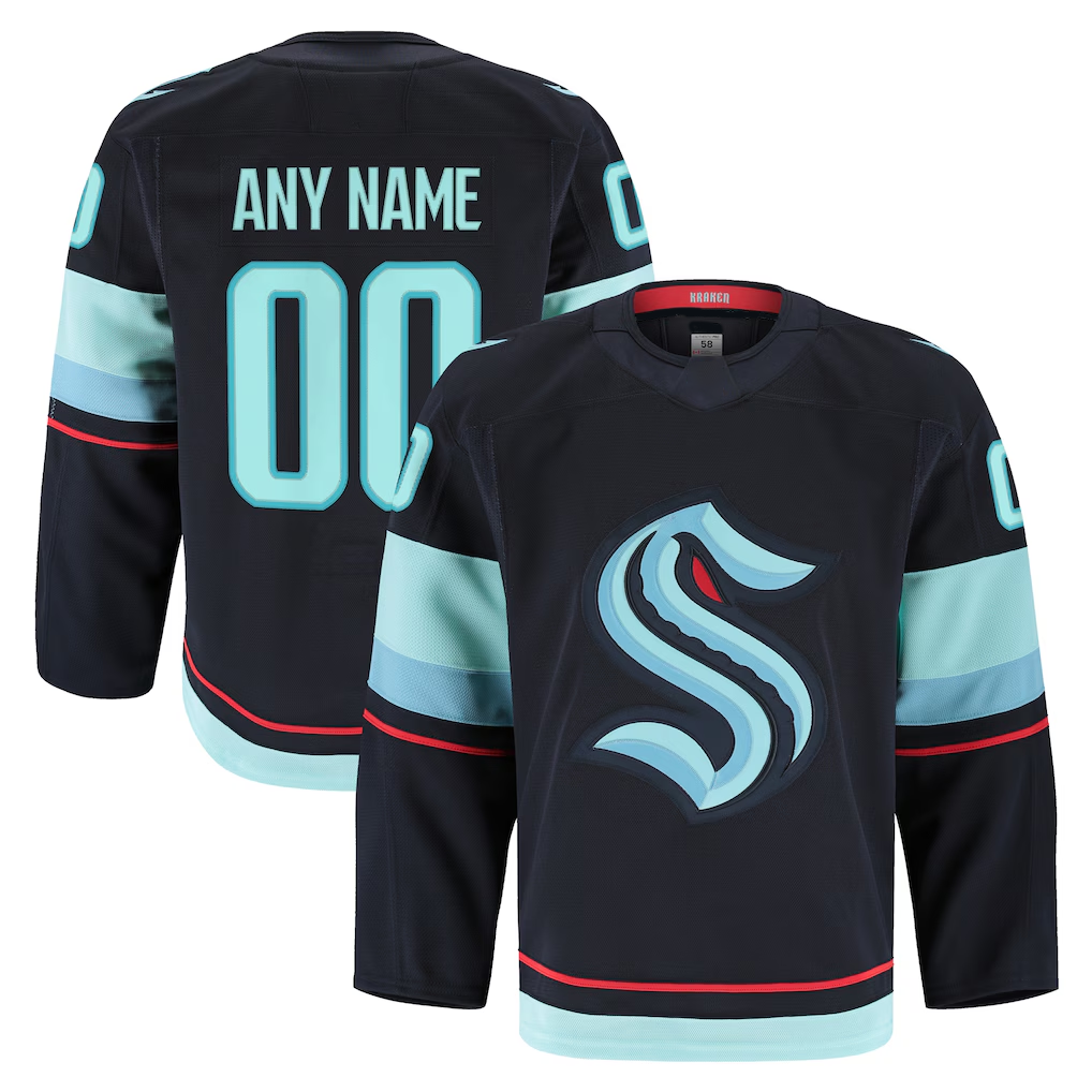 Elroe Custom S.Kraken Navy Home Authentic Pro Jerseys