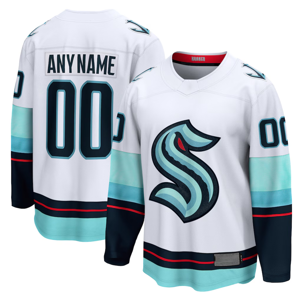 Elroe Custom S.Kraken White Away Breakaway Jerseys