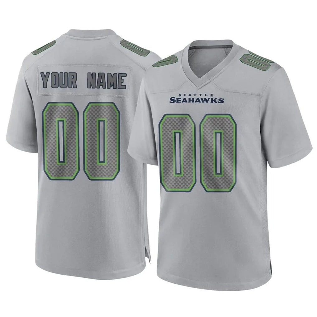 Elroe Custom S.Seahawks Gray Atmosphere Fashion Home Game Any Name & Numbers Stitched Jerseys