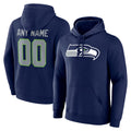 Elroe Custom S.Seahawks Navy Pullover Hoodies Game Any Name & Numbers Stitched Jerseys