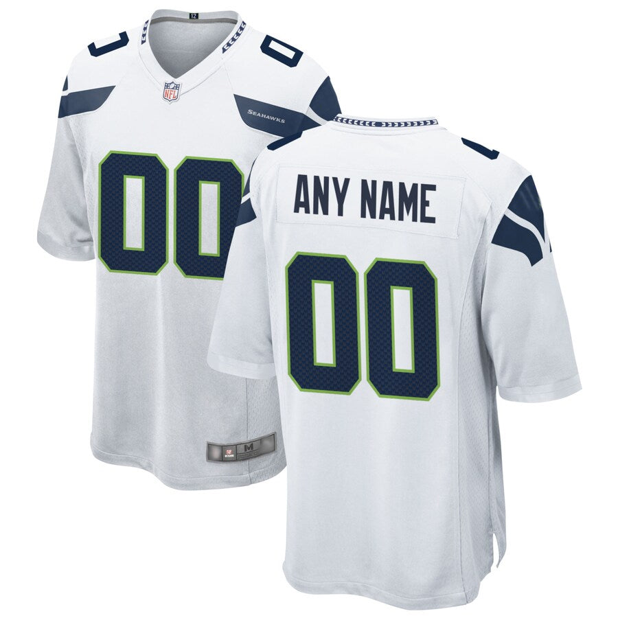 Elroe Custom S.Seahawks White Home Game Stitched Jerseys