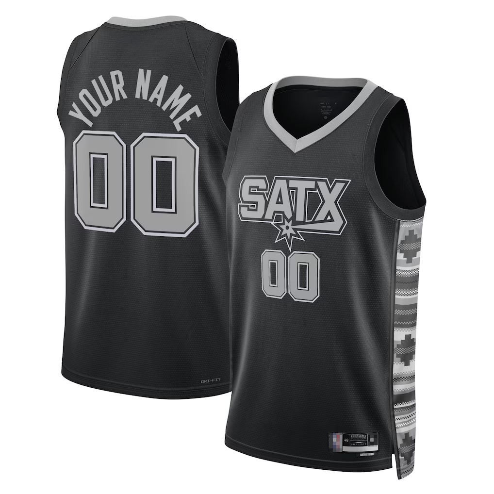 Elroe Custom SA.Spurs Black 2022-2023 Swingman Jerseys - Statement Edition