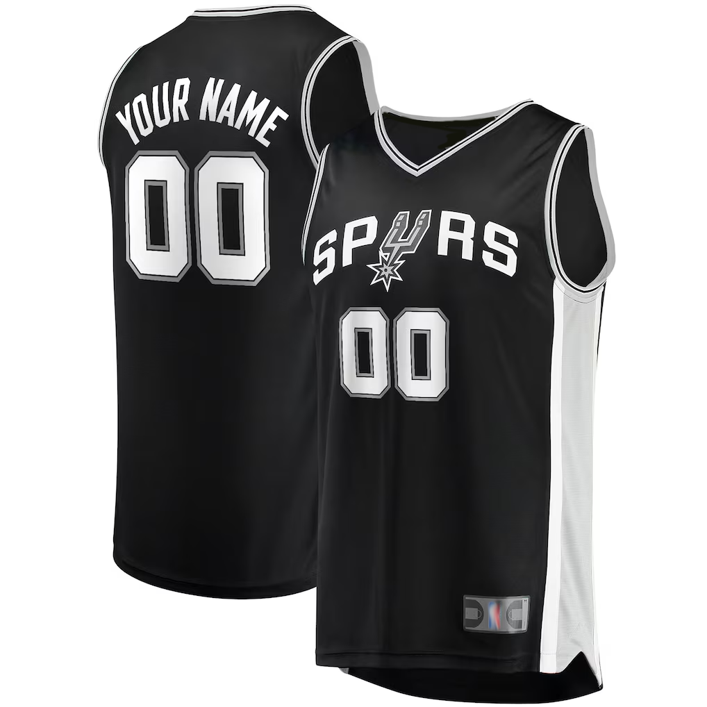 Elroe Custom SA.Spurs Fanatics Black Fast Break Replica Jerseys - Icon Edition