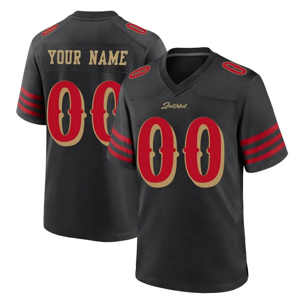 Elroe Custom SF.49ers Black Rivalries Collection Home Game Any Name & Numbers Stitched Jerseys
