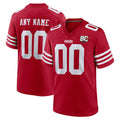 Elroe Custom SF.49ers Red 80th Game Home Any Name & Numbers Stitched Jerseys
