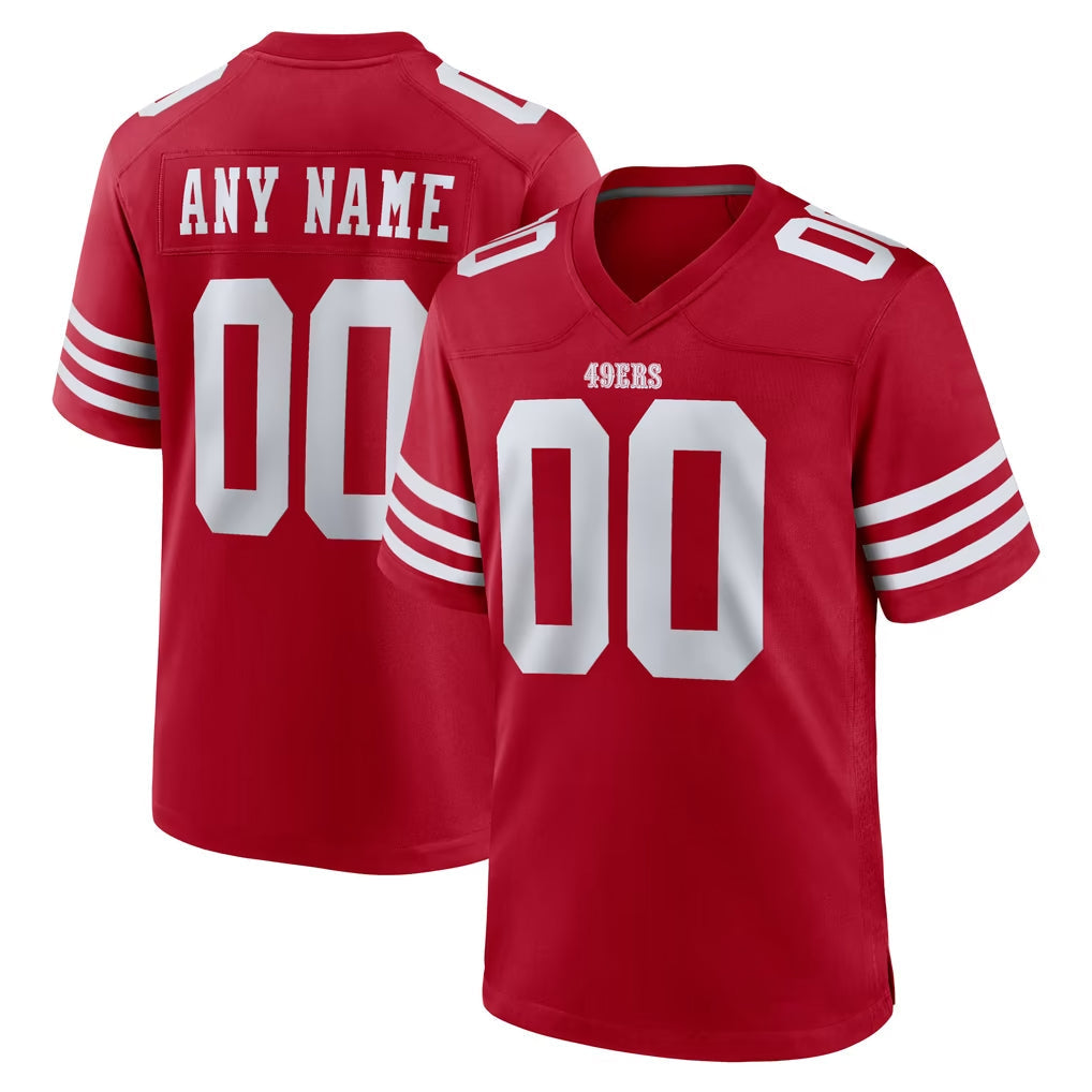 Elroe Custom SF.49ers Red Game Home Any Name & Numbers Stitched Jerseys