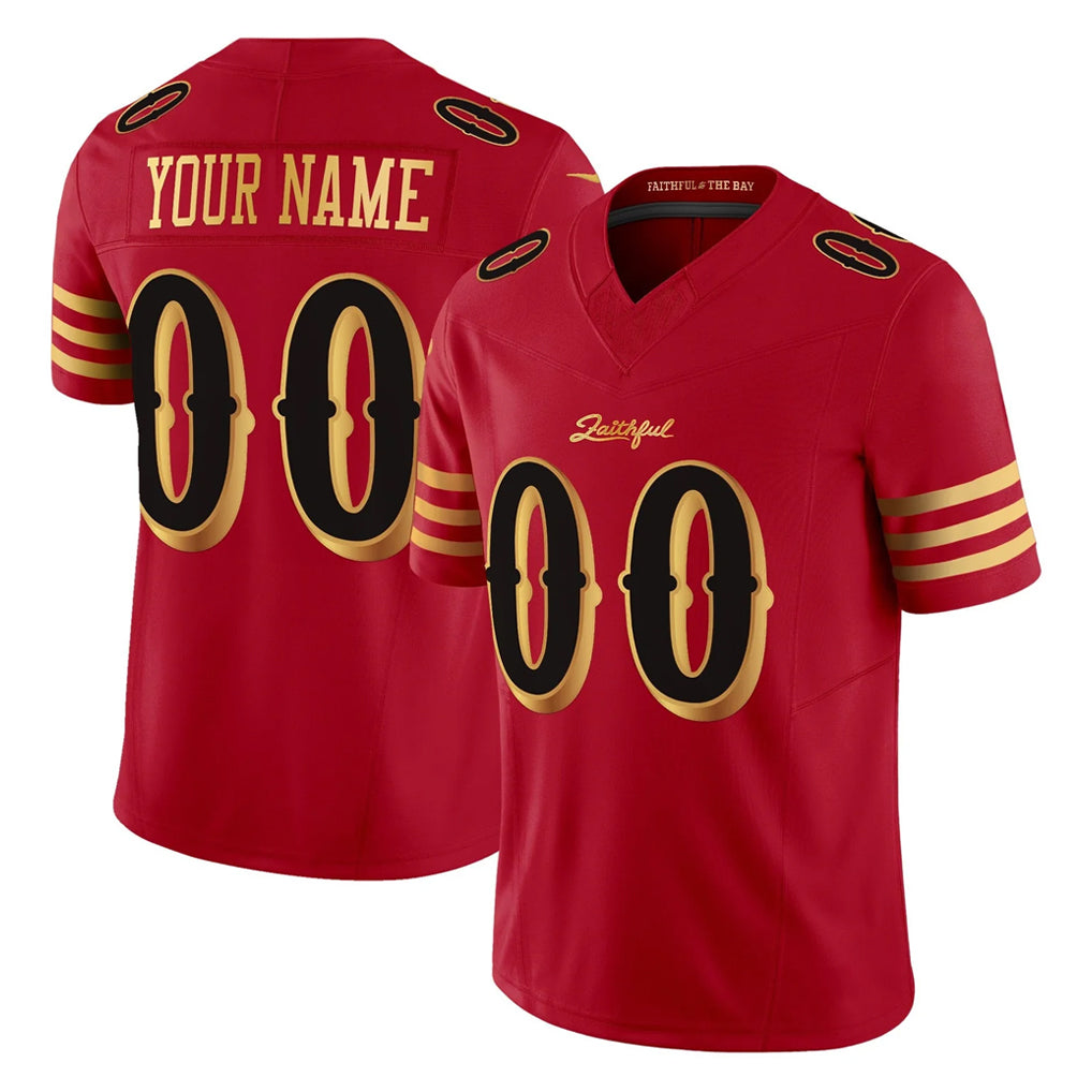 Elroe Custom SF.49ers Red Rivalries Vapor Limited Home Game Any Name & Numbers Stitched Jerseys