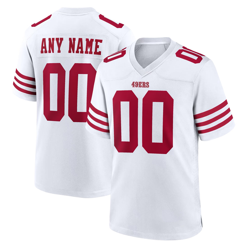 Elroe Custom SF.49ers White Game Home Any Name & Numbers Stitched Jerseys