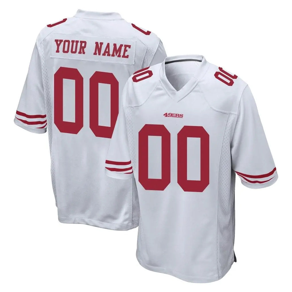 Elroe Custom SF.49ers White Home Game Any Name & Numbers Stitched Jerseys