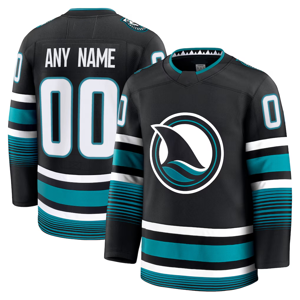 Elroe Custom S.Jose Sharks Black Alternate Premium Jerseys