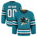 Elroe Custom S.Jose Sharks Teal Home Authentic Pro Jerseys