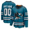 Elroe Custom S.Jose Sharks Teal Home Breakaway Jerseys