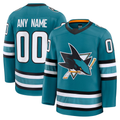 Elroe Custom S.Jose Sharks Teal Home Premium Jerseys