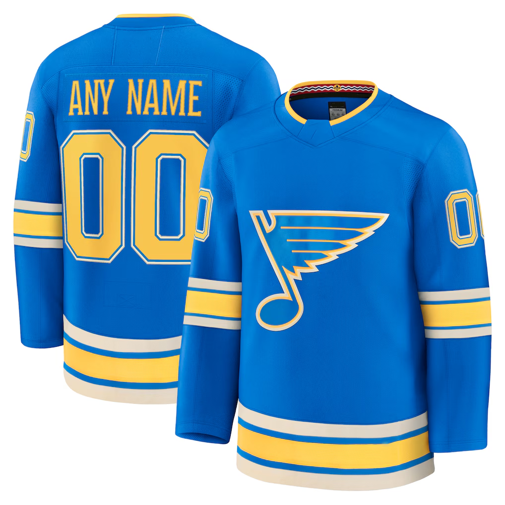 Elroe Custom St.L.Blues Blue Alternate Premium Jerseys