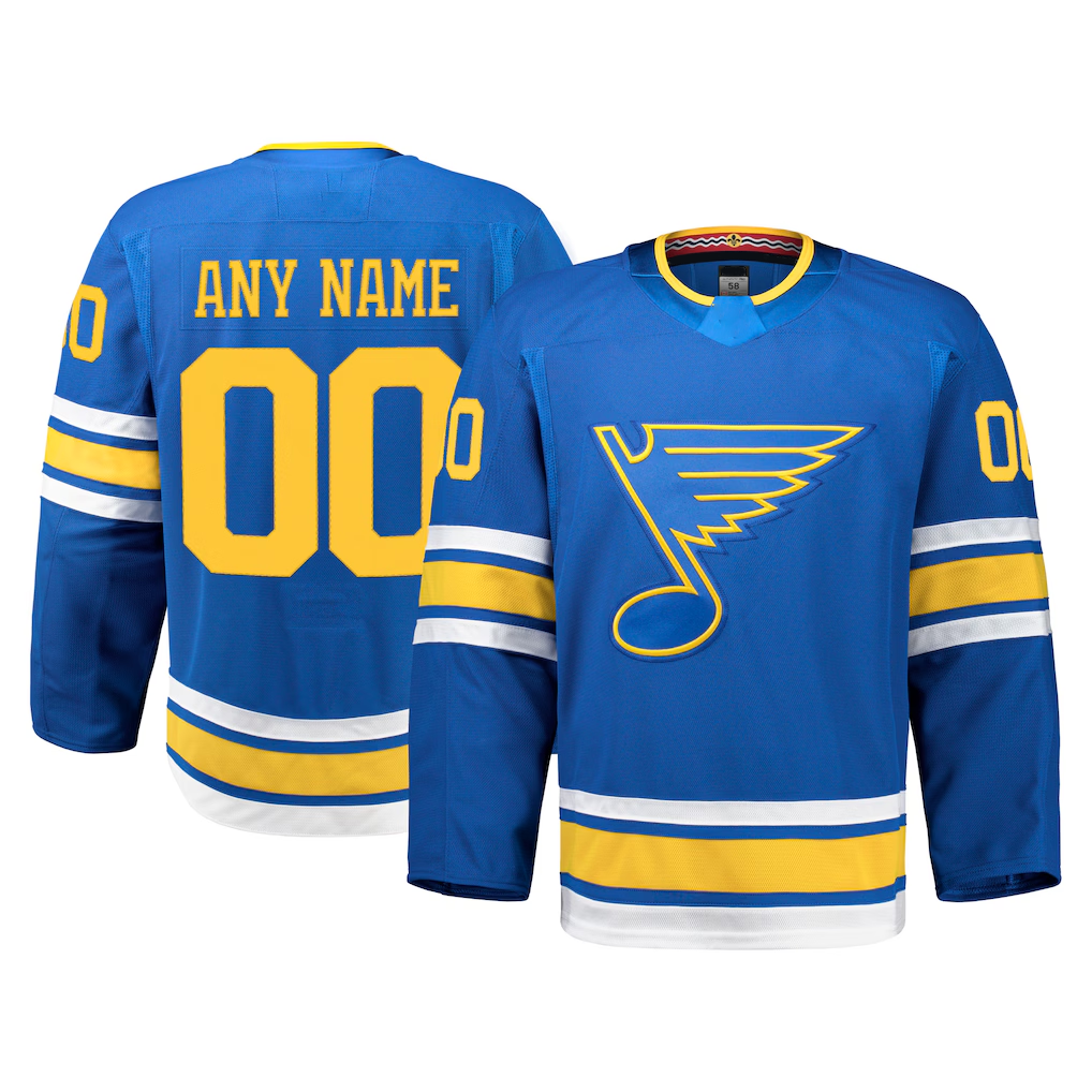 Elroe Custom St.L.Blues Blue Home Authentic Pro Jerseys