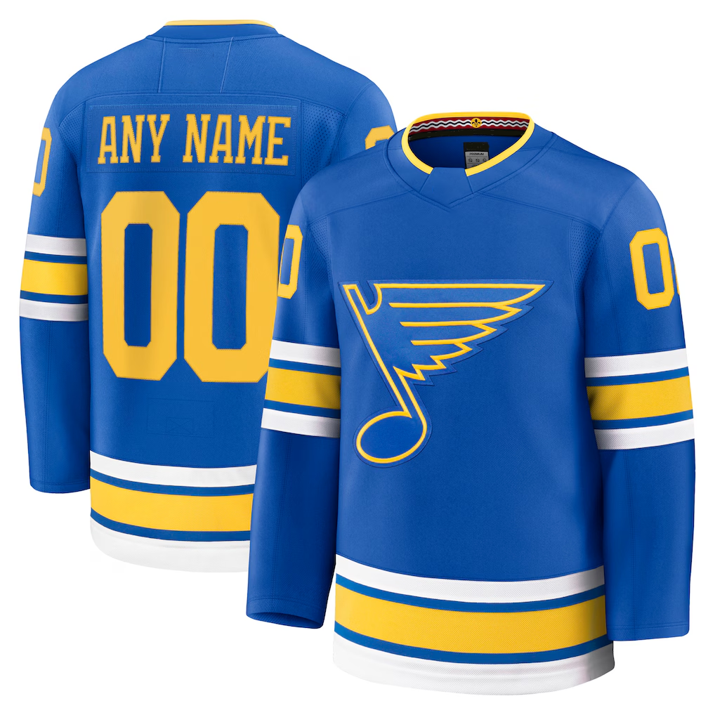 Elroe Custom St.L.Blues Blue Home Premium Jerseys