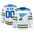 Elroe Custom St.L.Blues White Away Authentic Pro Jerseys