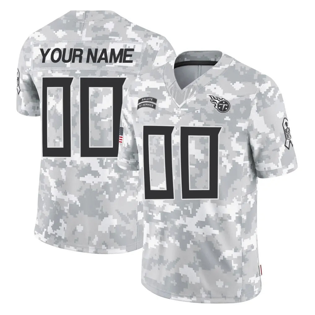 Elroe Custom T.Titans Arctic Camo Limited Salute to Service Home Game Any Name & Numbers Stitched Jerseys