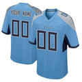 Elroe Custom T.Titans Light Blue Home Game Any Name & Numbers Stitched Jerseys