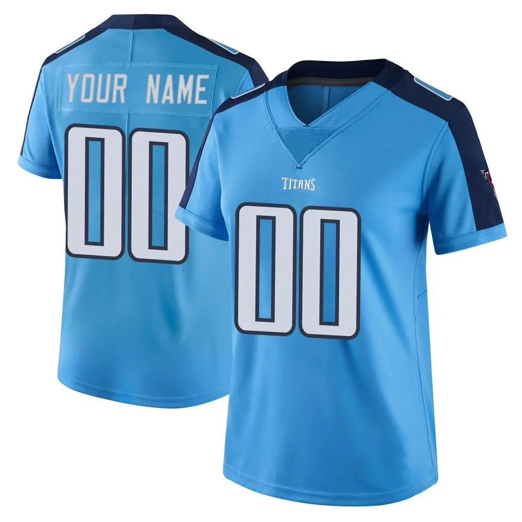 Elroe Custom T.Titans Light Blue Limited Color Rush Home Game Any Name & Numbers Stitched Jerseys