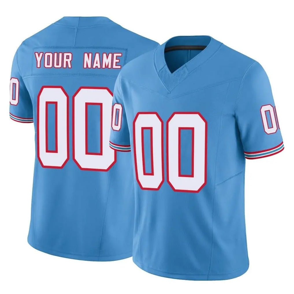 Elroe Custom T.Titans Light Blue Limited Vapor F.U.S.E. Home Game Any Name & Numbers Stitched Jerseys