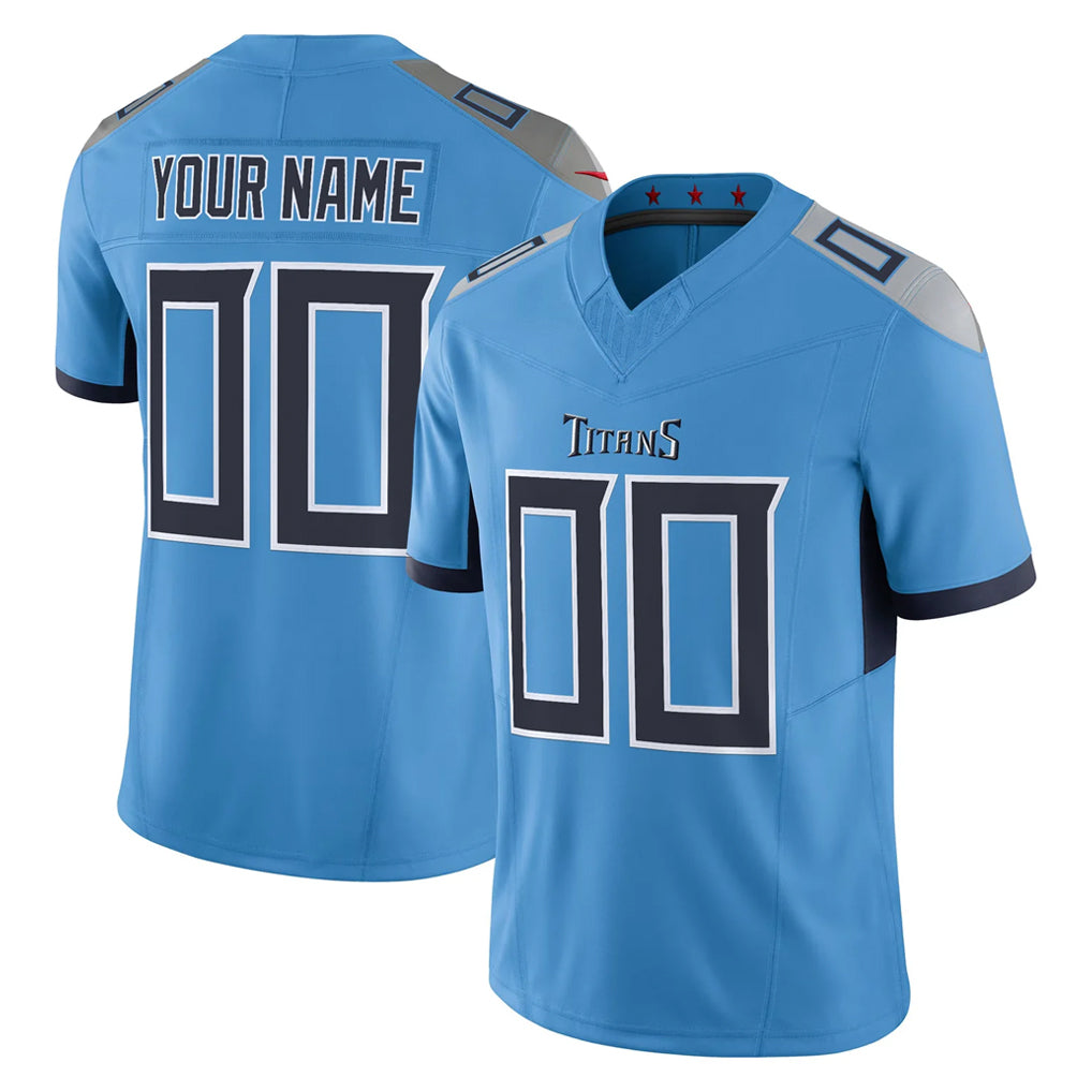 Elroe Custom T.Titans Light Blue Vapor F.U.S.E. Limited Home Game Any Name & Numbers Stitched Jerseys