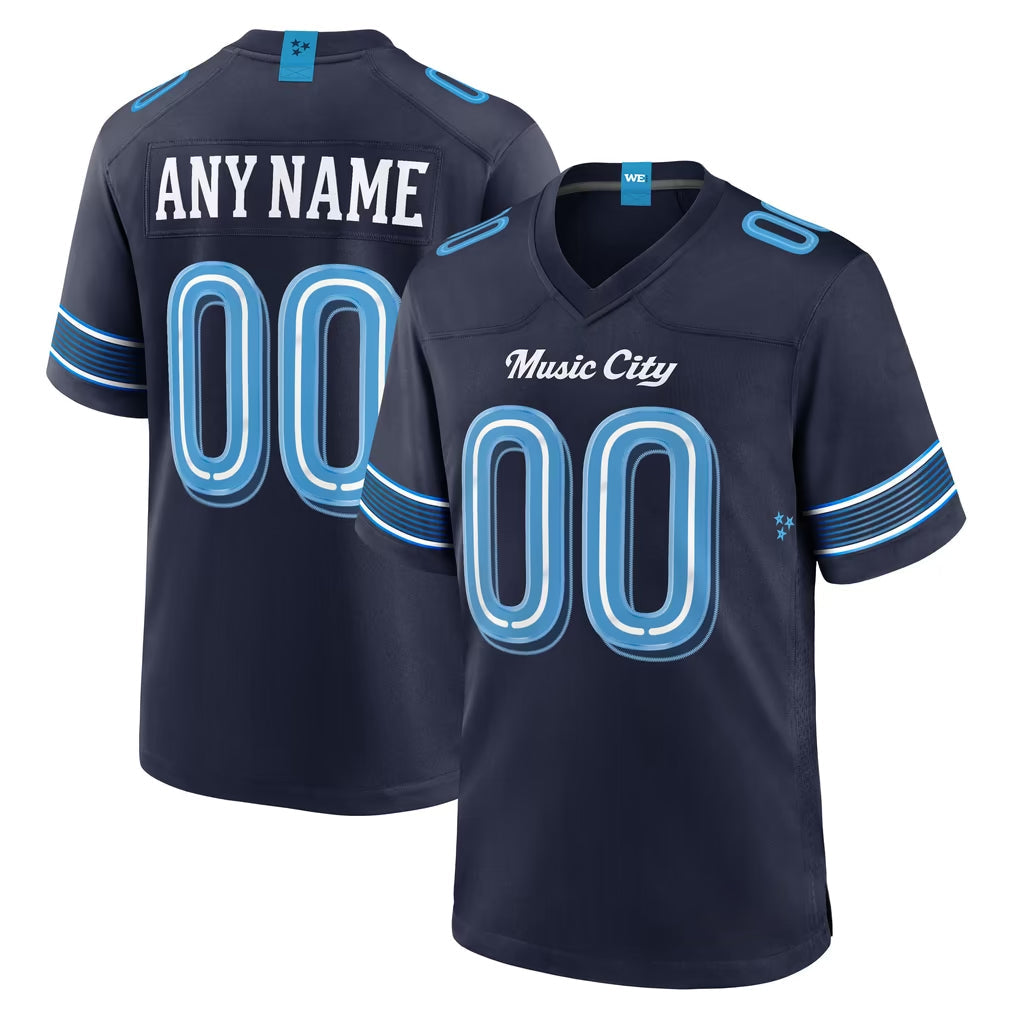 Elroe Custom T.Titans Navy 2026 Rivalries Collection Home Game Any Name & Numbers Stitched Jerseys