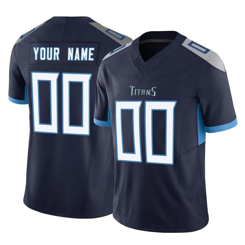 Elroe Custom T.Titans Navy Limited Vapor F.U.S.E. Home Game Any Name & Numbers Stitched Jerseys