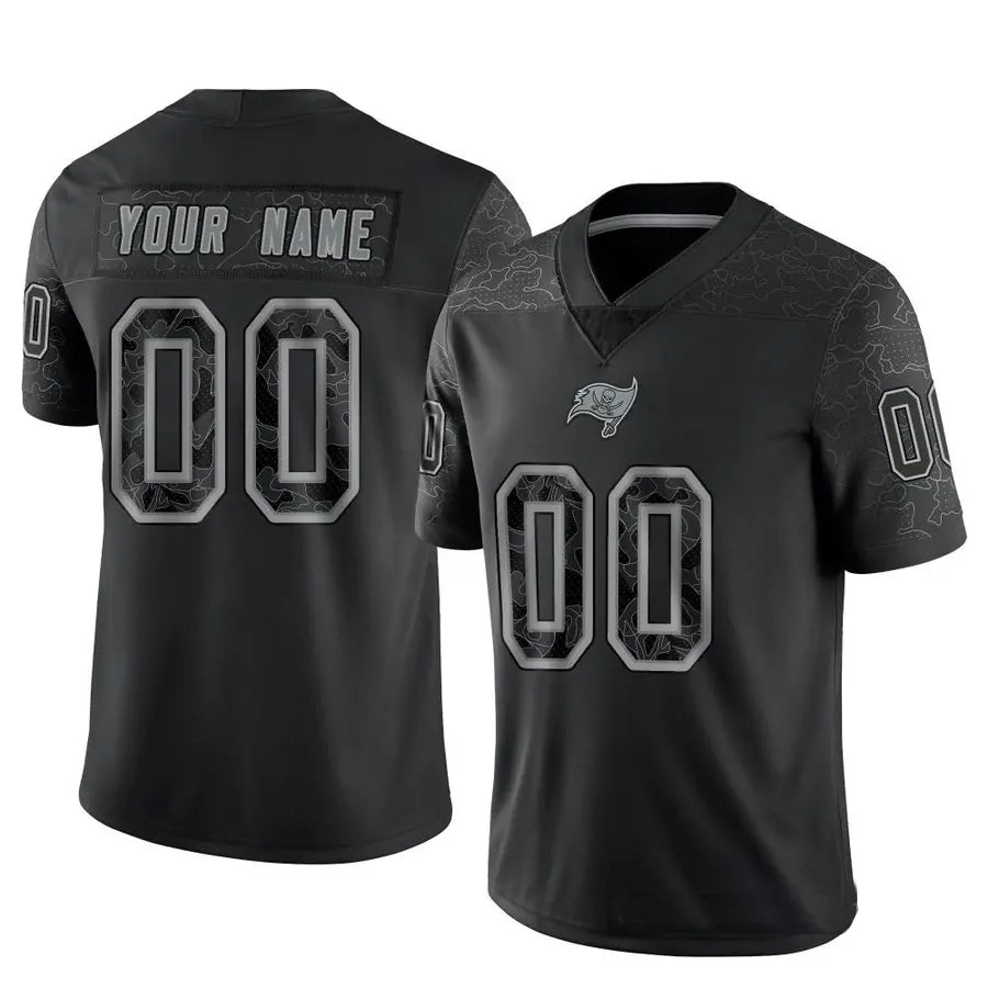 Elroe Custom TB.Buccaneers Black RFLCTV Limited Stitched Jerseys