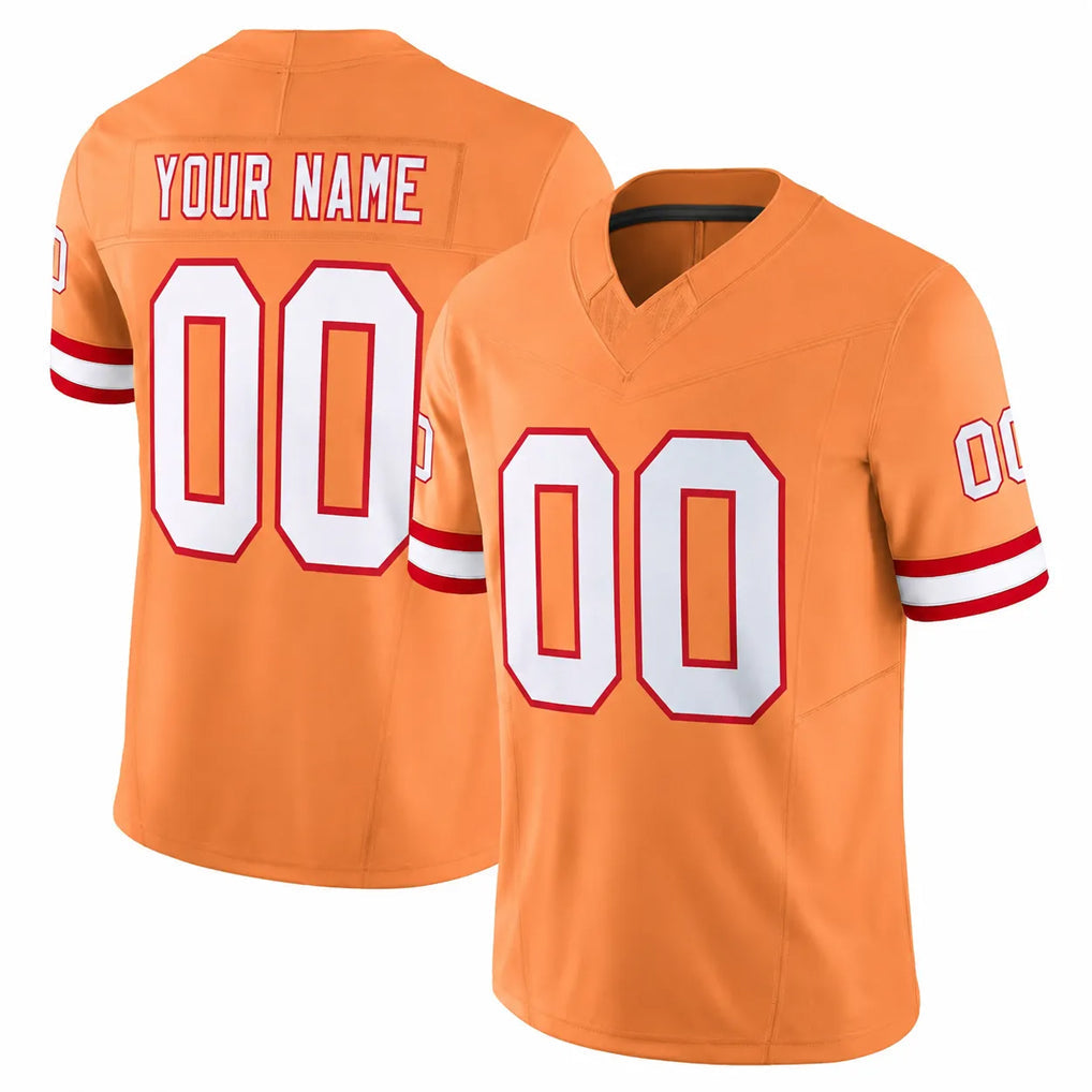 Elroe Custom TB.Buccaneers Orange Limited Vapor F.U.S.E. Home Game Any Name & Numbers Stitched Jerseys