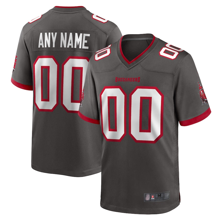 Elroe Custom TB.Buccaneers Pewter Home Game Stitched Jerseys
