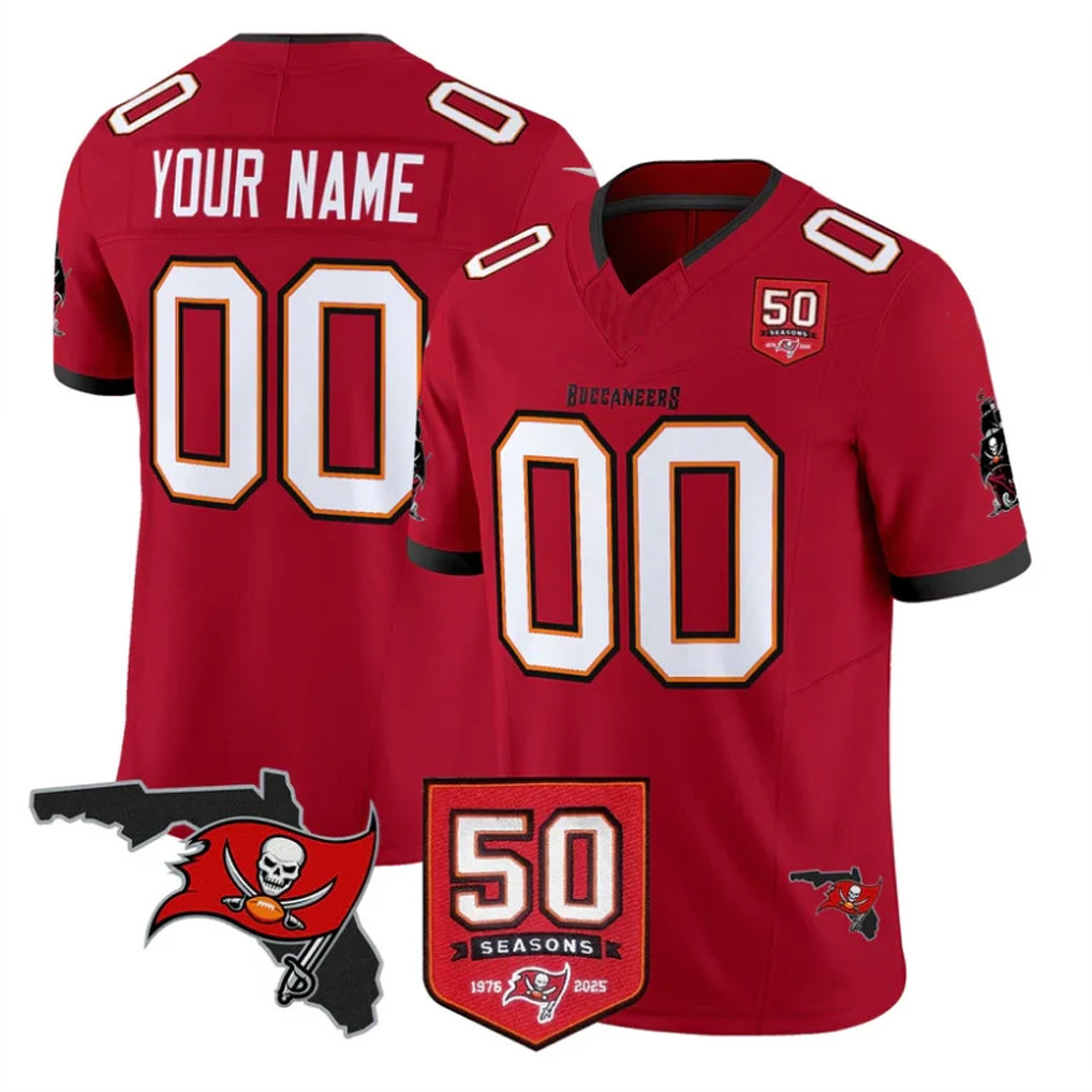 Elroe Custom TB.Buccaneers Red Limited 2026 Season Vapor F.U.S.E. Home Game Any Name & Numbers Stitched Jerseys