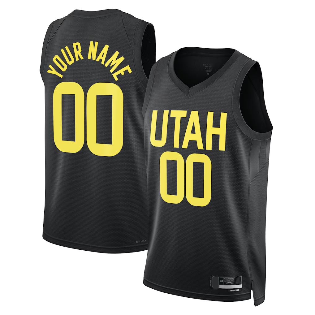 Elroe Custom U.Jazz Black 2022-2023 Swingman Jerseys- Statement Edition