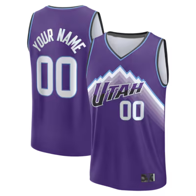 Elroe Custom U.Jazz Fanatics Purple Fast Break Replica Custom Jerseys - Icon Edition