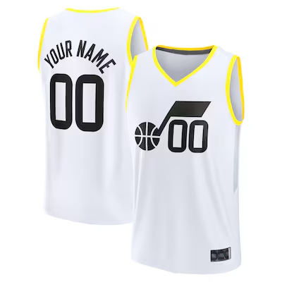 Elroe Custom U.Jazz Fanatics White Fast Break Replica Jerseys - Association Edition -1